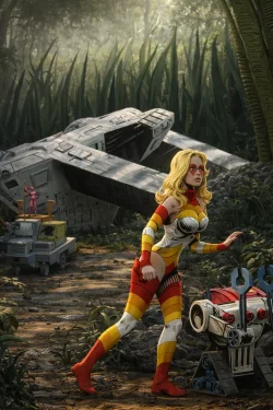 Woman navigating alien jungle terrain.webp